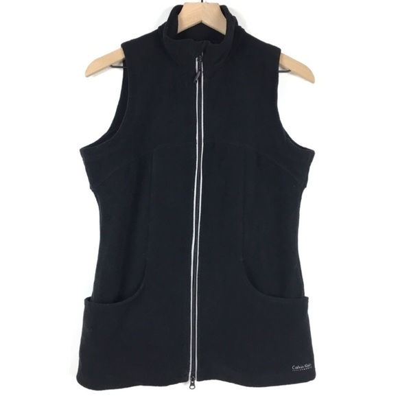 CALVIN KLEIN Vest Fleece Quick Dry Performance Sleeveless Full Zip Size Medium - Picture 1 of 9